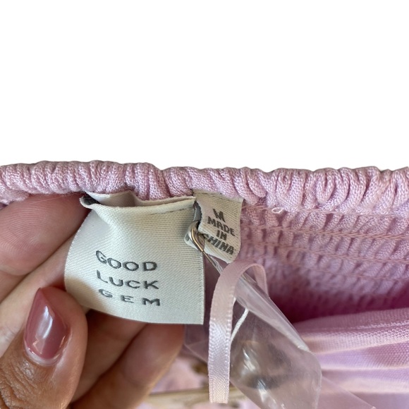 NWT GOOD LUCK GEM Button Front Sleeveless Midi Dress Baby Pink Size M - Picture 6 of 8